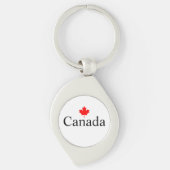 Canada aangepaste tekst met rode esdoornblad minim sleutelhanger (Voorkant)