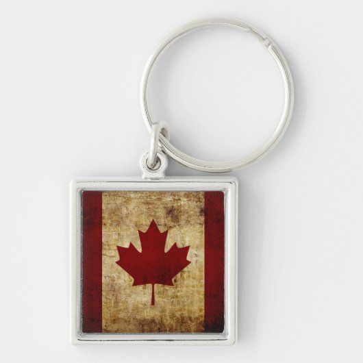 Canada / afgegrungede Vlag Sleutelhanger (Voorkant)