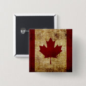 Canada / afgetakelde vlag vierkante button 5,1 cm (Voorkant /achterkant)