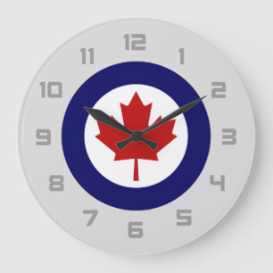 Canada Airplane Militaire Maple Leaf Embleem Grote Klok