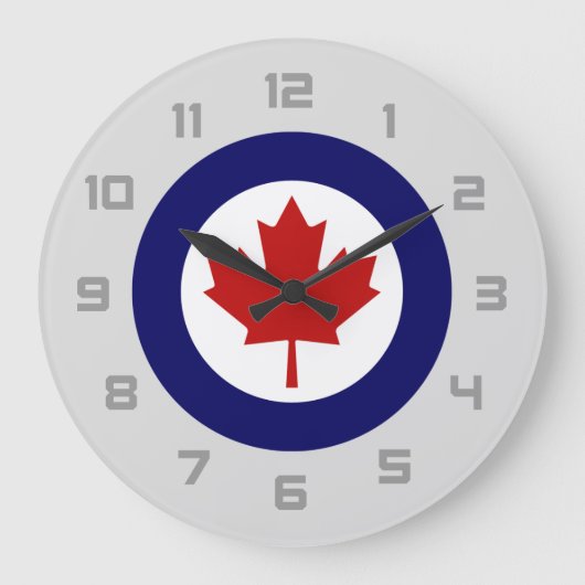 Canada Airplane Militaire Maple Leaf Embleem Grote Klok (Voorkant)