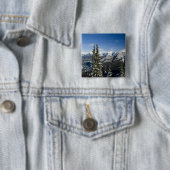 Canada, Alberta, Banff. Uitzichten op de Bow Valle Vierkante Button 5,1 Cm (In situ)