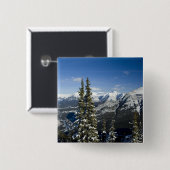 Canada, Alberta, Banff. Uitzichten op de Bow Valle Vierkante Button 5,1 Cm (Voorkant /achterkant)