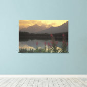 Canada, Alberta, Banff. Zonsopgang panorama van Canvas Afdruk (Insitu (Houten vloer))