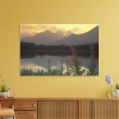 Canada, Alberta, Banff. Zonsopgang panorama van Canvas Afdruk (Insitu (Woonkamer))