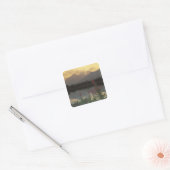 Canada, Alberta, Banff. Zonsopgang panorama van Vierkante Sticker (Envelop)