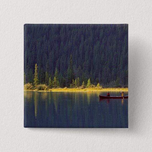 Canada, Alberta, Baniff National Park. Twee jongen Vierkante Button 5,1 Cm (Voorkant)