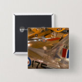 Canada, Alberta, Calgary: Aero Space Museum van Vierkante Button 5,1 Cm (Voorkant /achterkant)