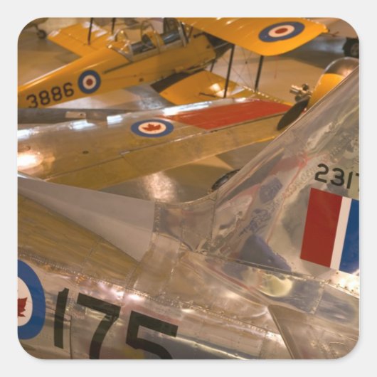 Canada, Alberta, Calgary: Aero Space Museum van Vierkante Sticker (Voorkant)