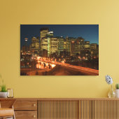 Canada, Alberta, Calgary: Downtown Calgary, Canvas Afdruk (Insitu (Woonkamer))