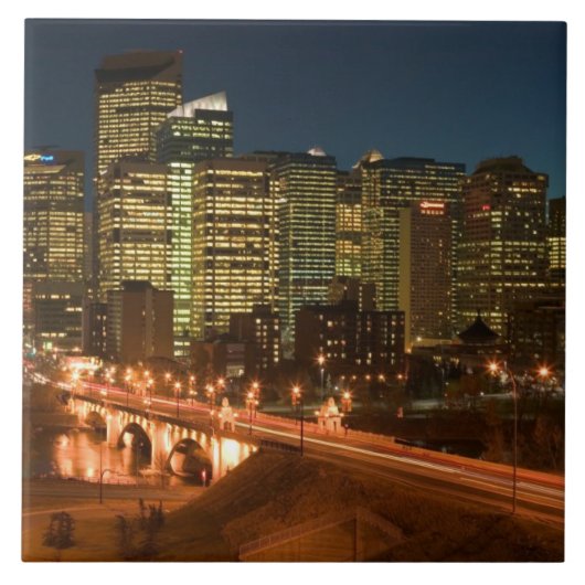 Canada, Alberta, Calgary: het centrum van Calgary, Tegeltje (Voorkant)