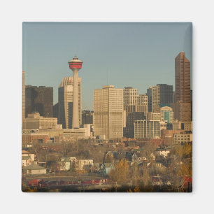 Canada, Alberta, Calgary: Stadsgezicht vanaf 2 Magneet