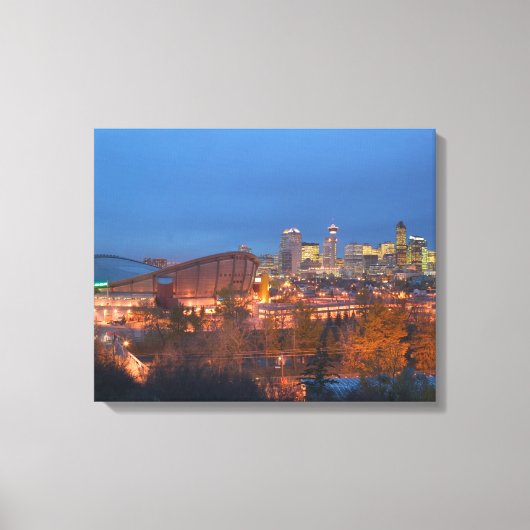 Canada, Alberta, Calgary: Stadsgezicht vanaf 4 Canvas Afdruk (Voorkant)