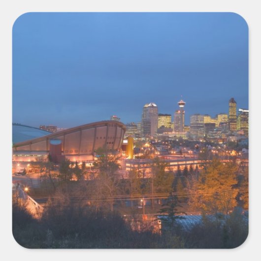 Canada, Alberta, Calgary: Stadsgezicht vanaf 4 Vierkante Sticker (Voorkant)