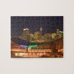 Canada, Alberta, Calgary: Stadsgezicht vanuit Legpuzzel