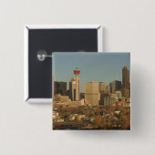 Canada, Alberta, Calgary: Stadsprofiel vanaf 2 Vierkante Button 5,1 Cm (Voorkant /achterkant)