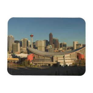 Canada, Alberta, Calgary: Stedelijk silhouet vanui Magneet
