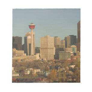 Canada, Alberta, Calgary: Stedelijk silhouet vanui Notitieblok