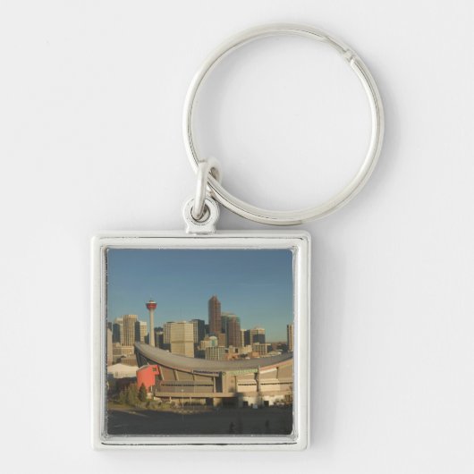 Canada, Alberta, Calgary: Stedelijk silhouet vanui Sleutelhanger (Voorkant)