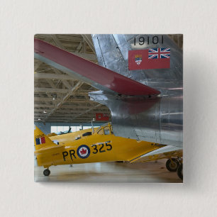 Canada, Alberta, Edmonton: Alberta Aviation 2 Vierkante Button 5,1 Cm
