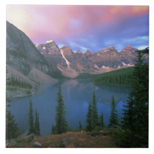 Canada, Alberta, Lake Moraine bij zonsopgang, Banf Tegeltje