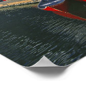 Canada, Alberta, Moraine Lake. Rode kano's wachten Poster (Hoek)