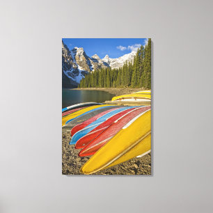 Canada, Alberta, Nationaal Park Banff, Moraine Canvas Afdruk