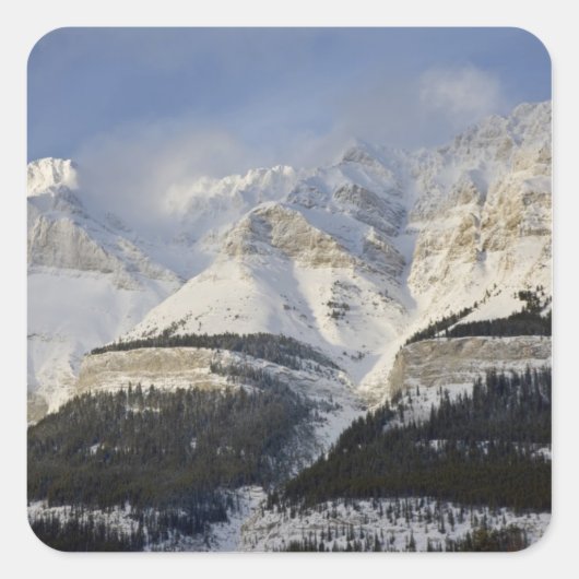 Canada, Alberta, Nationaal park Banff. Uitzicht op Vierkante Sticker (Voorkant)