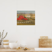 Canada, Alberta, Pincher Creek: Rode Barn en Ranch Poster (Keuken)