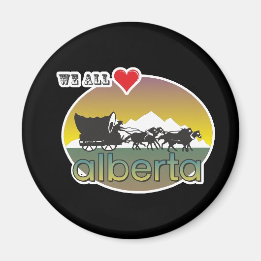 Canada Alberta Rocky Mountains Love Alberta Magneet (Voorkant)