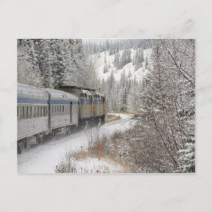 Canada, Alberta. Sneeuwtrein VIA Rail tussen Briefkaart