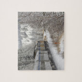 Canada, Alberta. Sneeuwtrein VIA Rail tussen Legpuzzel (Verticaal)