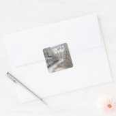 Canada, Alberta. Sneeuwtrein VIA Rail tussen Vierkante Sticker (Envelop)