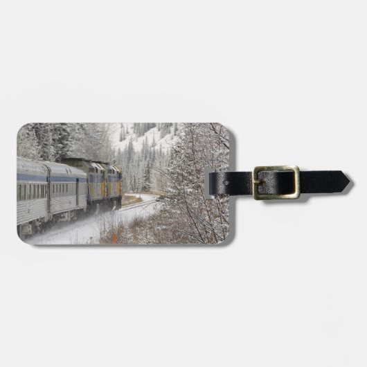 Canada, Alberta. VIA Rail Sneeuwtrein tussen Bagagelabel (Voorkant horizontaal)