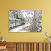 Canada, Alberta. VIA Rail Sneeuwtrein tussen Canvas Afdruk (Insitu (Woonkamer))