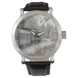 Canada, Alberta. VIA Rail Sneeuwtrein tussen Horloge