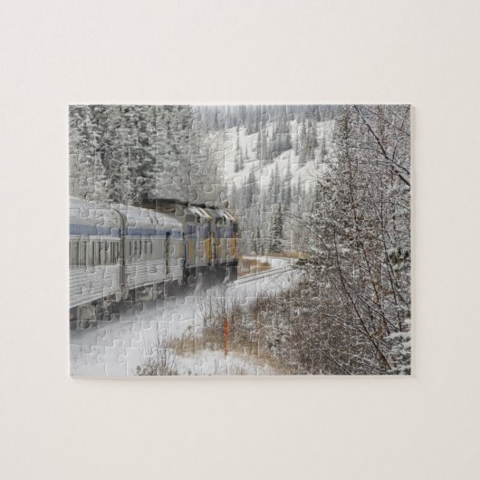 Canada, Alberta. VIA Rail Sneeuwtrein tussen Legpuzzel (Horizontaal)