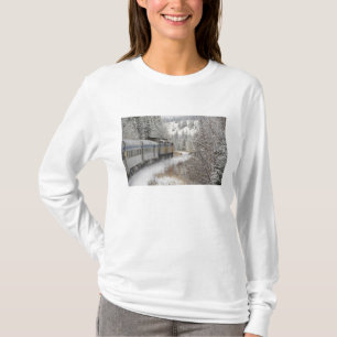 Canada, Alberta. VIA Rail Sneeuwtrein tussen T-shirt