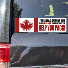 CANADA als deze vlag jou aanvalt Bumpersticker