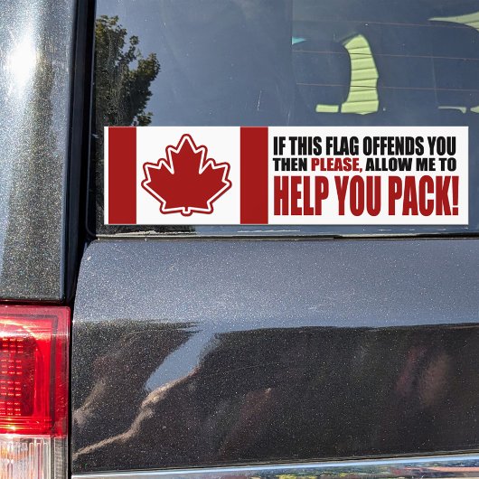 CANADA als deze vlag jou aanvalt Bumpersticker