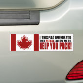CANADA als deze vlag jou aanvalt Bumpersticker (Op auto)