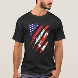 Canada American Grown Flag USA Patriot Heritage Mo T-shirt