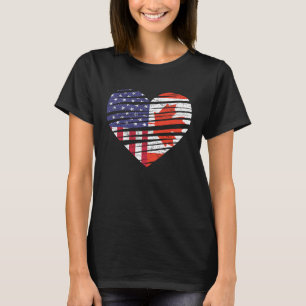 Canada American Grown Heart USA Patriot Heritage T-shirt