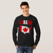 Canada American Map Canadian Flag Maple Leaf Graph T-shirt (Voorkant volledig)