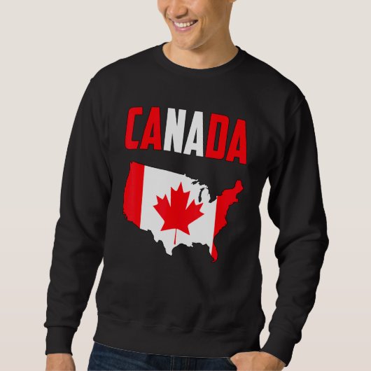 Canada American Map Canadian Flag Maple Leaf Graph Trui (Voorkant)