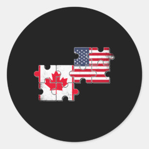 Canada Amerikaanse vlag Amerikaans Canadees Ronde Sticker