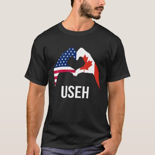 Canada Amerikaanse vlag Eh T-shirt (Voorkant)