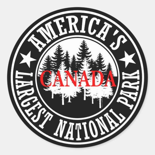 Canada Amerika's grootste nationale park Ronde Sticker (Voorkant)