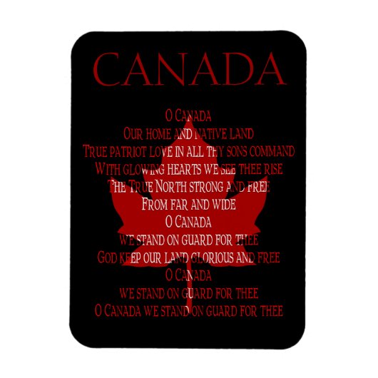Canada Anthem Fridge Magnet Custom Canada Magnets Magneet (Verticaal)