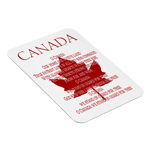 Canada Anthem Fridge Magnet Custom Canada Magnets Magneet (Rechterzijde)